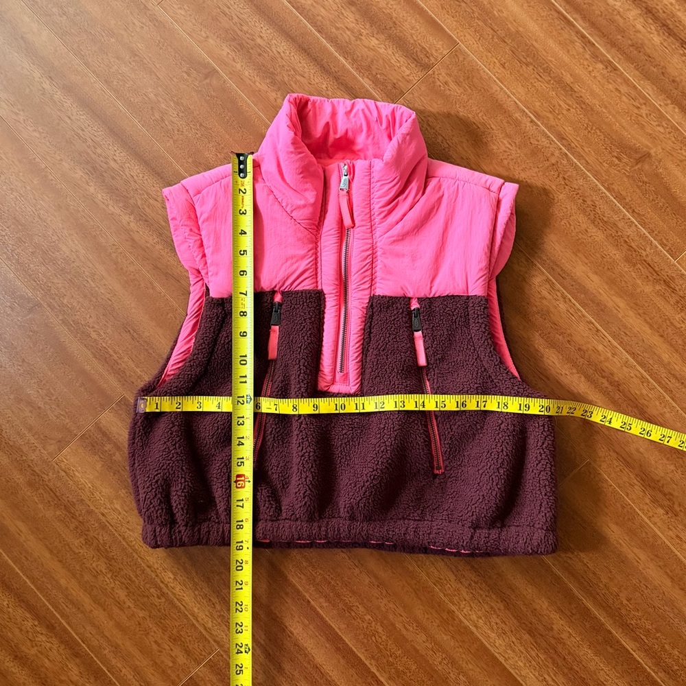 Free People Pink Fleece Journey Ahead Vest - Size S - Picture 2 of 10